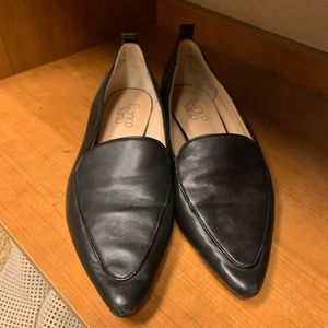 Franco Sarto black leather loafers